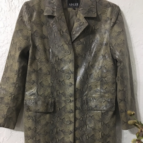 Adler snake print Leather jacket size M - Picture 2 of 10